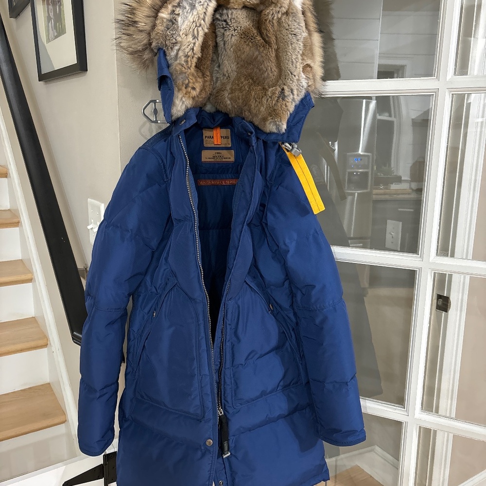 Parajumpers women’s blue masterpiece series long bear coat